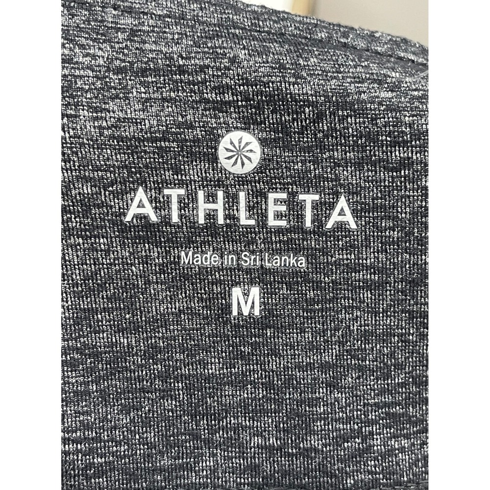Athleta Womens‎ Gray Heathered Lattice Strappy Crop Leggings Size M 0626020 - Picture 3 of 4